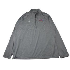 Under Armour Mens Loose Heat Gear Fleece Lined 1/4 Zip Pullover Size XL Gray
